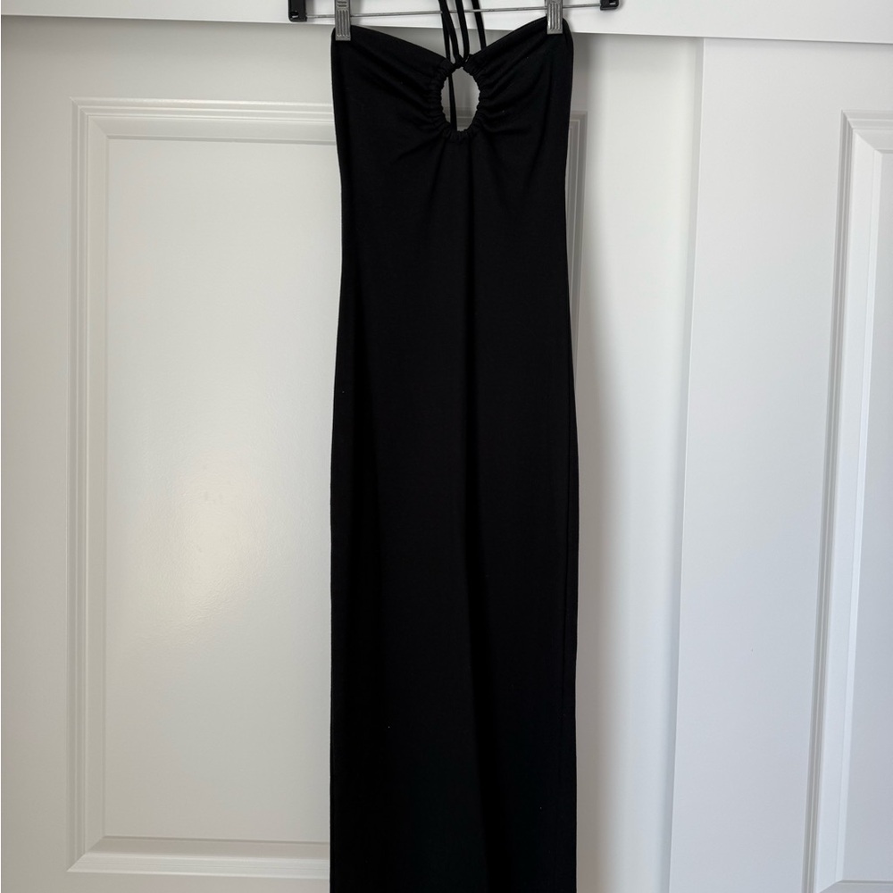 Zara Black Sheath Halter Dress for Cocktail